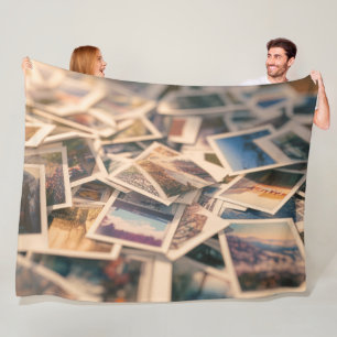 Pile of Vintage Photographs Fleece Blanket
