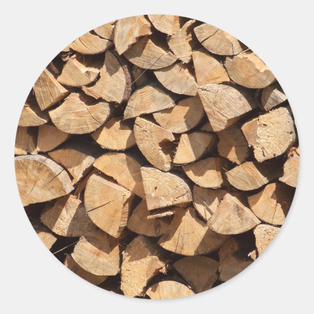 Pile Of Wood Classic Round Sticker (Front)