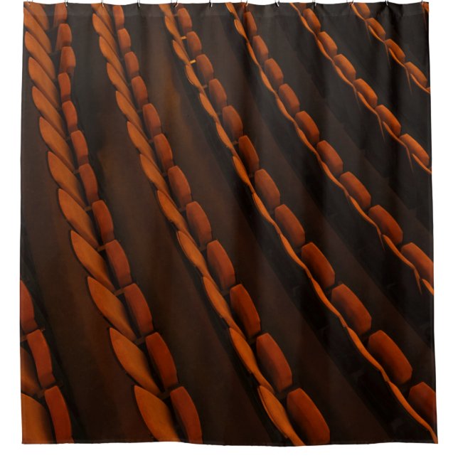 Pile of yellow chairs shower curtain (Front)
