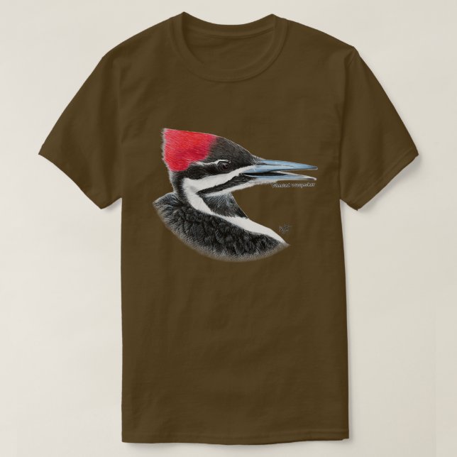 Pileated woodpecker female watercolour T-Shirt (Design Front)