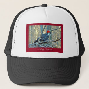Pileated Woodpecker Merry Christmas Items Trucker Hat
