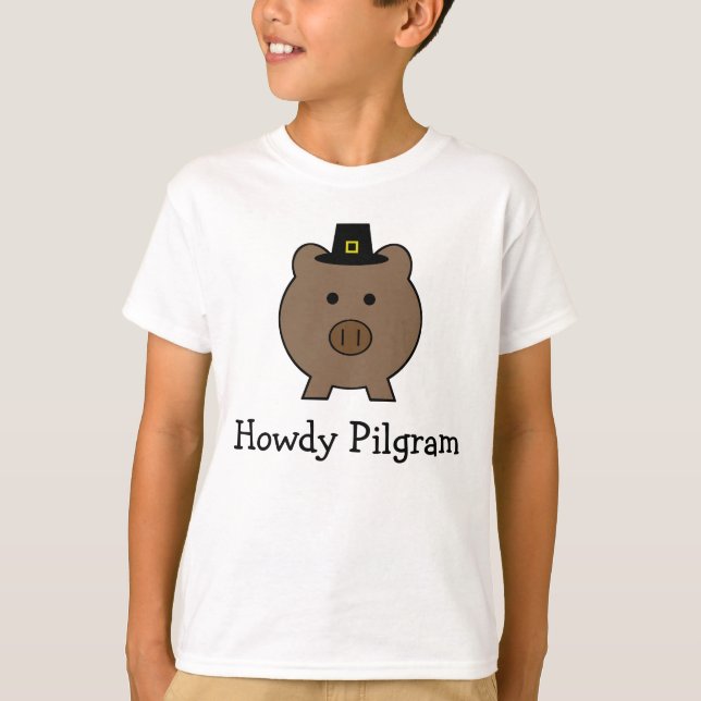 Pilgram Roy Pig ~ Thanksgiving T-Shirt (Front)