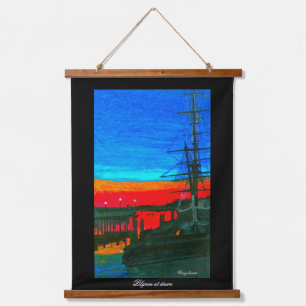 Pilgrim at dawn Dana point harbour painting Hanging Tapestry