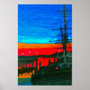 Pilgrim at dawn Dana point harbour painting  Poster