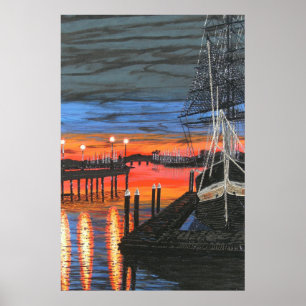 Pilgrim at dawn Dana point harbour painting  Poster