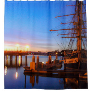 Pilgrim at dawn Dana point harbour photo  Shower Curtain