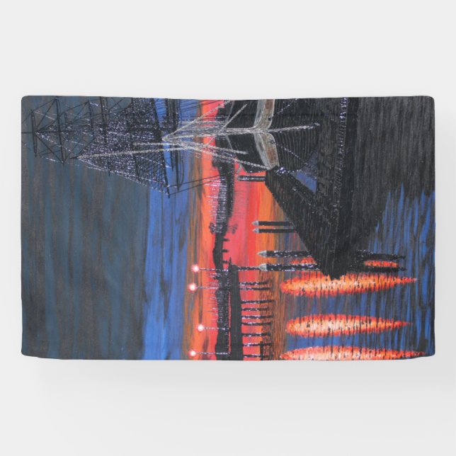 Pilgrim at dawn painting  banner (Horizontal)