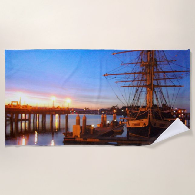 Pilgrim at dawn photo  beach towel (Front)