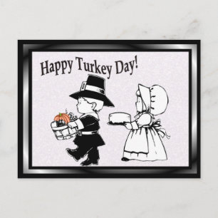 Pilgrim Children Happy Turkey Day - Customise It! Postcard