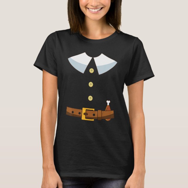 Pilgrim Costume Collar Thanksgiving Turkey Day Men T-Shirt (Front)
