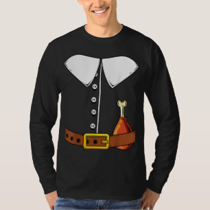 Pilgrim Costume Hat Colonist Thanksgiving Turkey D T-Shirt