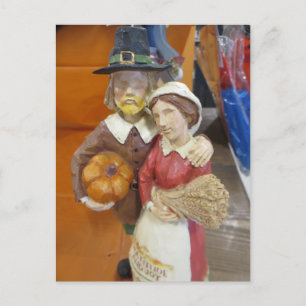 Pilgrim Couple Postcard