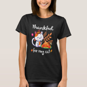 Pilgrim Eating Pumpkin Thanksgiving Thankful For M T-Shirt