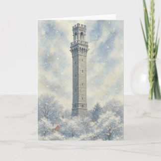 Pilgrim Monument in the Winter Holiday Card