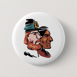 pilgrim & native 6 cm round badge