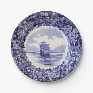 Pilgrim Paper Plates: Wedgwood Mayflower 7 inch. Plate