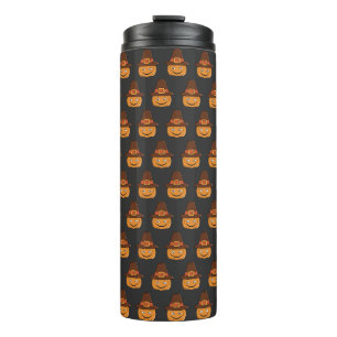 Pilgrim Pumpkin Grin Thanksgiving Thermal Tumbler