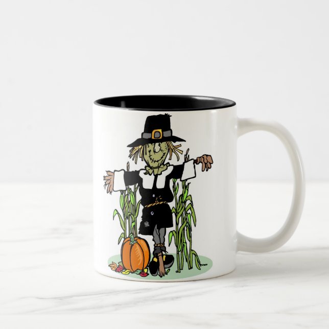 Pilgrim Scarecrow Two-Tone Coffee Mug (Right)