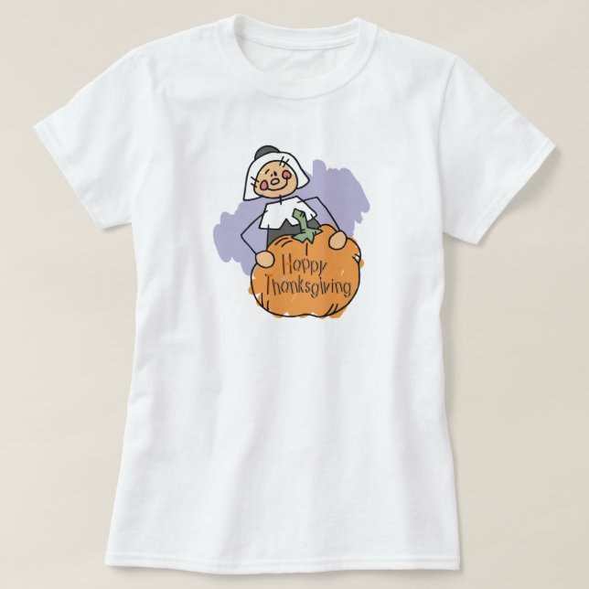 Pilgrim Thanksgiving Decoration T-Shirt (Design Front)