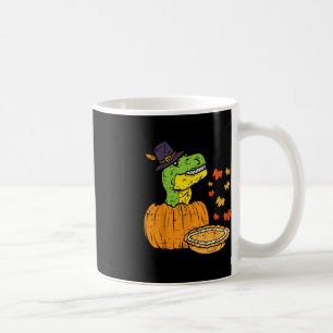 Pilgrim Trex Dinosaur Pumpkin Pie Thanksgiving Kid Coffee Mug