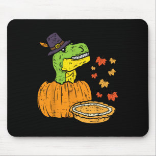 Pilgrim Trex Dinosaur Pumpkin Pie Thanksgiving Kid Mouse Pad