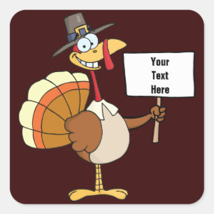 Pilgrim Turkey Sign Square Sticker