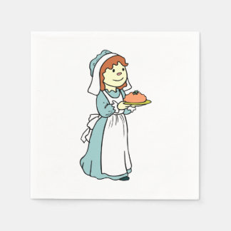 Pilgrim Woman Thanksgiving Dinner Napkin