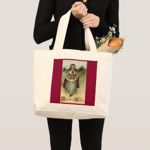 Pilgrim Woman Vintage Thanksgiving Tote Bag