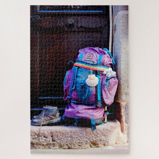 Pilgrim's backpack jigsaw puzzle (Vertical)