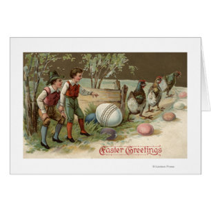 Pilgrims Pointing out Easter Eggs