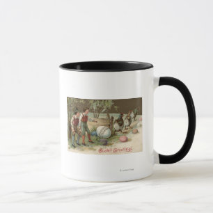Pilgrims Pointing out Easter Eggs Mug