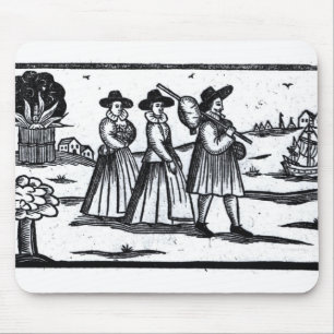 Pilgrims set sail on the Mayflower Mouse Pad