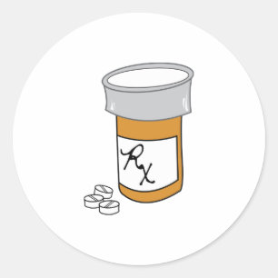 Pill Bottle Classic Round Sticker