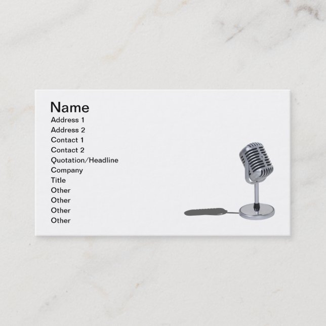 Pill Microphone Business Card (Front)