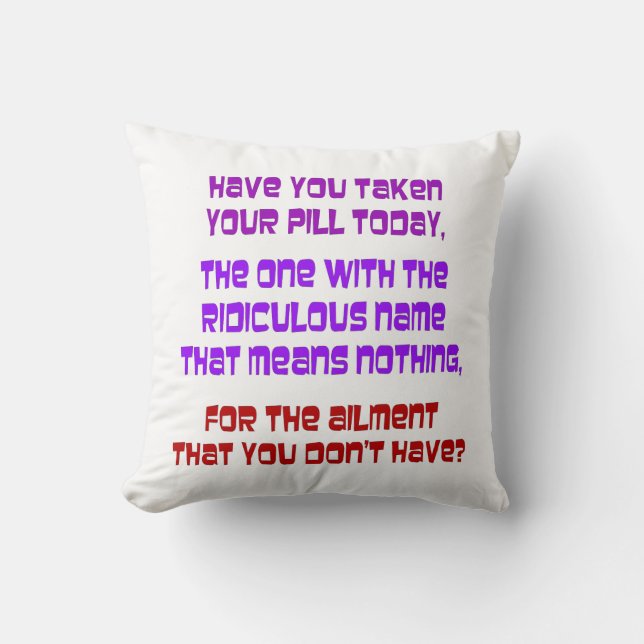 Pill Poppers PIllow (Front)