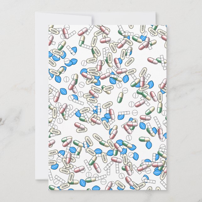 Pill Sprinkles Pattern Holiday Card (Front)