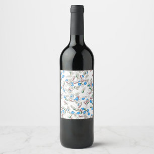 Pill Sprinkles Pattern Wine Label
