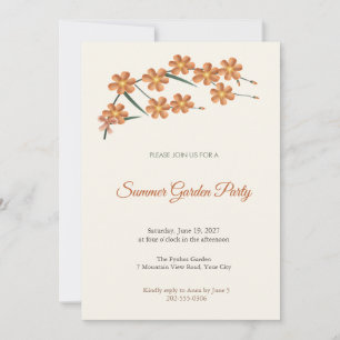 Pillansia Orange Flower Garden Party Invitation