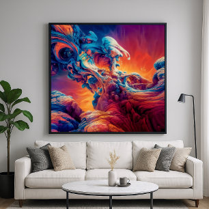Pillar Formation - Vibrant Colourful Abstract Poster