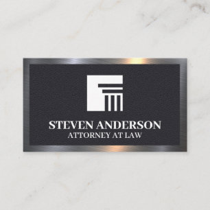 Pillar Logo   Leather Texture   Metallic Trim Business Card