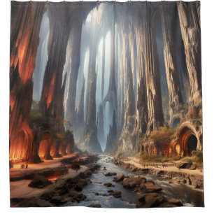 Pillars and People Shower Curtain