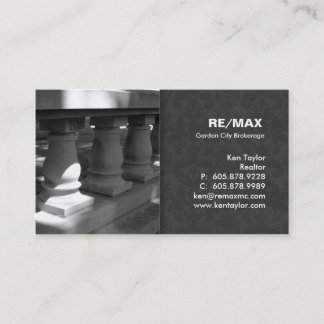 Pillars Architect Business Card Grey Damask