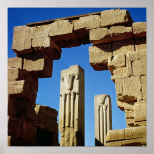 Pillars decorated with stylised lotus poster