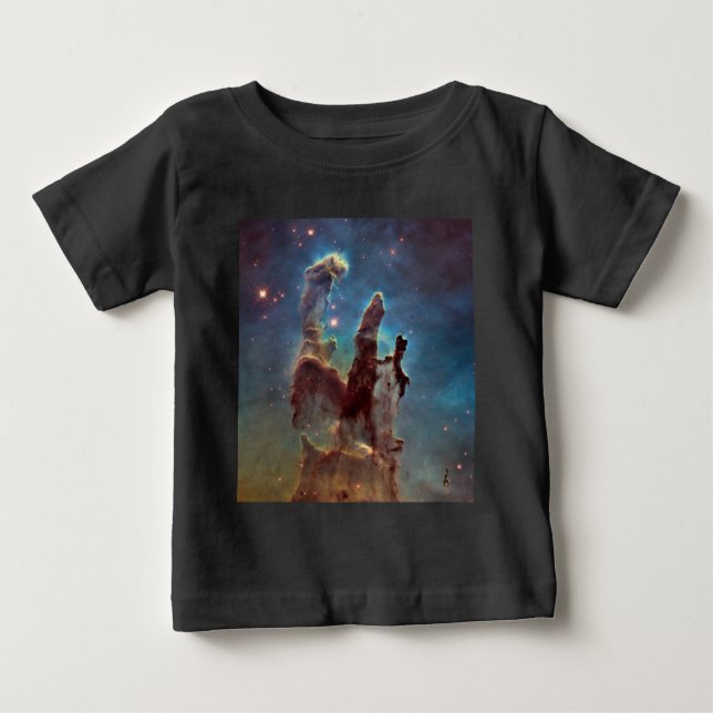 Pillars of Creation, Eagle Nebula Hubble Space Baby T-Shirt (Front)