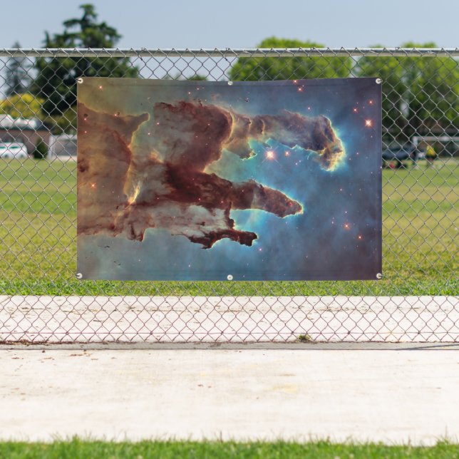 Pillars of Creation, Eagle Nebula Hubble Space Banner (Insitu)