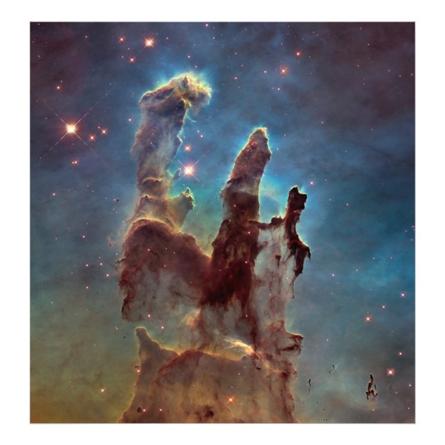Pillars of Creation, Eagle Nebula Hubble Space Photo Print (Front)