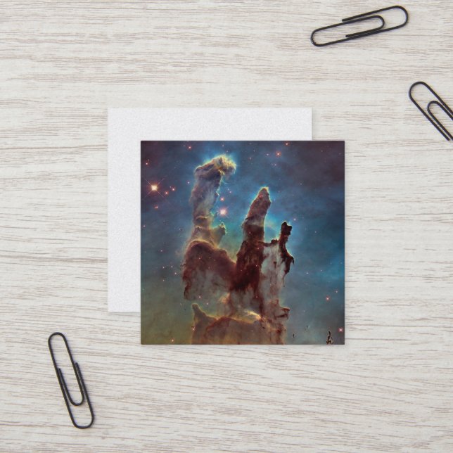 Pillars of Creation, Eagle Nebula Hubble Space Square Business Card (Front/Back In Situ)