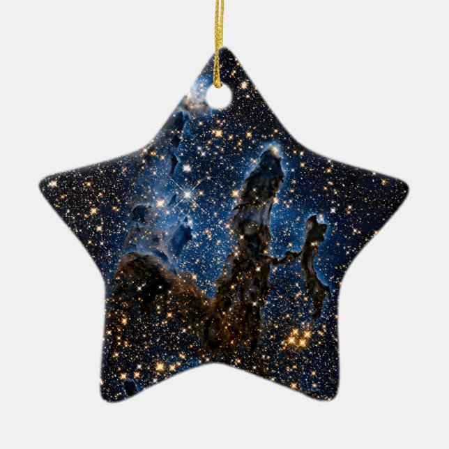 Pillars Of Creation Eagle Nebula Near Infrared Ceramic Tree Decoration (Front)