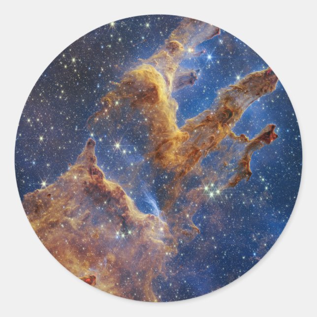 Pillars of Creation in the Eagle Nebula Classic Round Sticker (Front)
