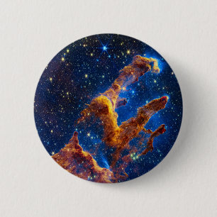 Pillars of Creation - James Webb NIRCam Astronomy 6 Cm Round Badge
